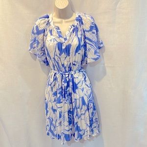 NWT Anthropologie this seasons blue and white floral dress.